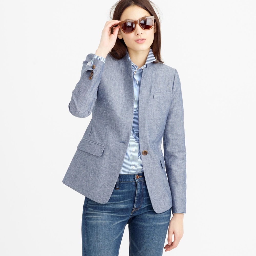J. Crew Chambray Regent Blazer